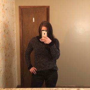 Black and gray sweater